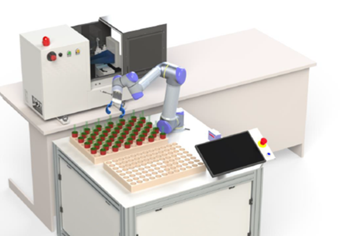 CT Portable with robotic automated sample exchange